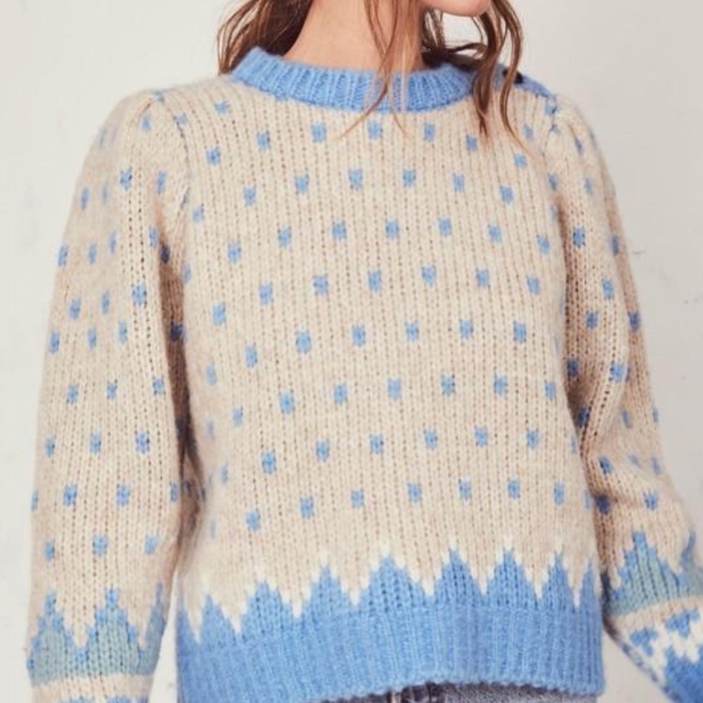 LoveShackFancy Alpaca blend Fair Isle Rosie sweater NWT - Picture 4 of 12
